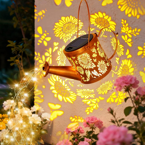 Solar Watering Can Lights, Sunflower Decorative Hanging Lantern Solar Lights Outdoor Waterproof, Gifts for Mom Women