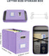 Oterri File Organizer Box with Lid, Hanging Filing Box with Mesh Pocket, Document Organizer for Letter Files, Lavender
