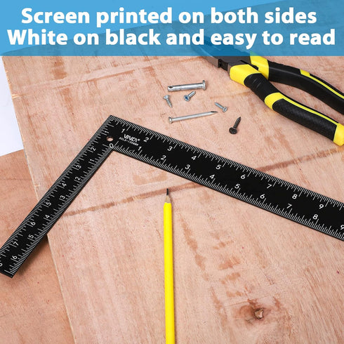VINCA SCLS-1208BK Carpenter Framing L Shape Square, 8 inch x 12 inch, Steel Black Finished