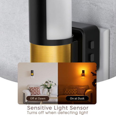 2 Pack Dimmable 3CCT Amber/3000K/5000K 360 Briignite Night Lights Plug into Wall, Night Light for Kids, Adjustable
