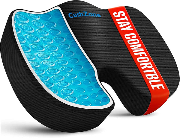 Office Chair Seat Cushion, Cooling Gel Enhanced Memory Foam Cushion for Long