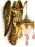 Angel Wall Lamp, Vintage Holy Guardian Night Light with Frosted Crystal &