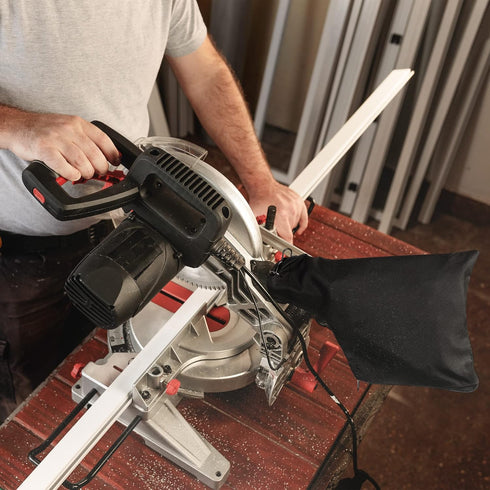 Black Dust Collection Bag for Miter Saw 255 Model, Zipper and Wired Adjustable Stand