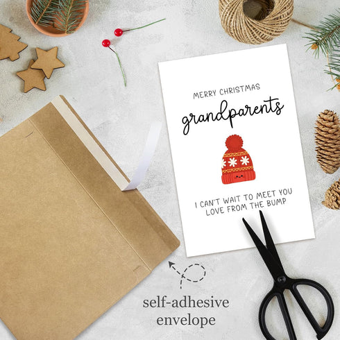Naixiwen Christmas Pregnancy Announcement Card for Grandparents to Be, Christmas Pregnancy Reveal Card, New Baby Reveal