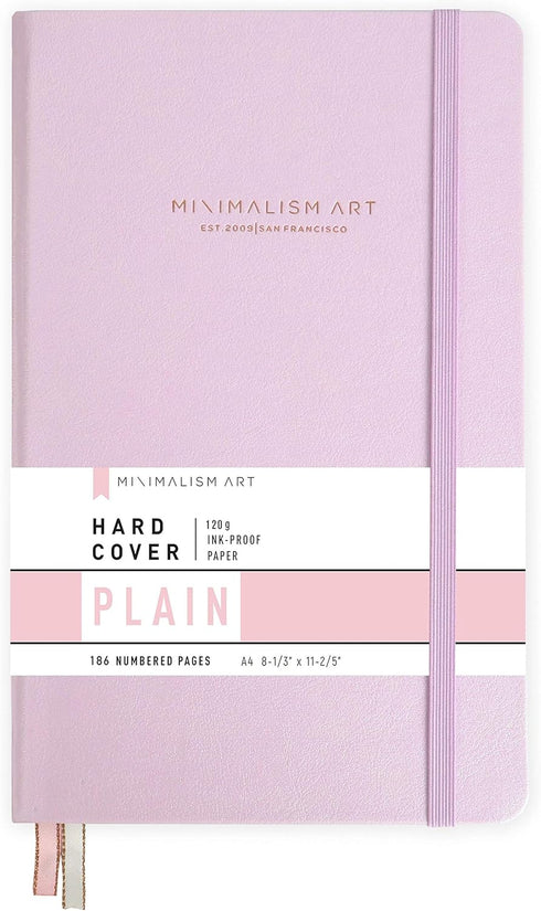 Minimalism Art, Premium Hard Cover Notebook Journal, X-Large Size, Master A4 8.3" x 11.4", 186 Numbered Pages, Gusseted