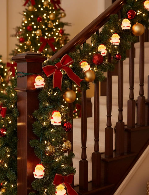 Xingzd 8.5Ft 10 Bulbs, Christmas Santa Light, Christmas Decorations String Lights with Santa Claus Plug in Hanging