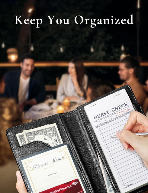 Mymazn Server Books for Waitress Book Waiter Book, Serving Book with Money Pockets, Cute Waitress Accessories Fits