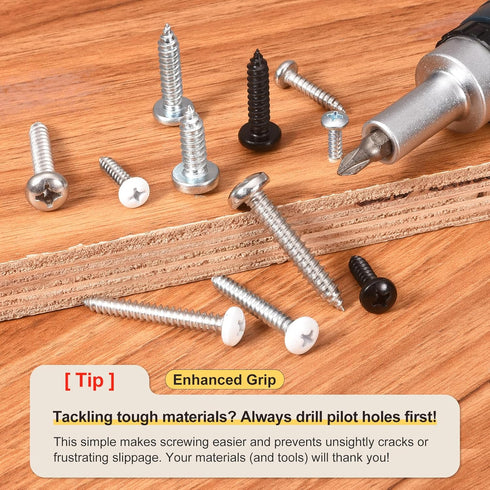 METALLIXITY Screws(M3) 620Pcs, 304 Phillips Pan Head Self Tapping Stainless Steel Self Drilling Screw Assortment Kit
