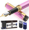 Dryden Designs Fountain Pen Gift Pouch with Medium Nib and 24 Ink Cartridges - MCM (Luscious Pink)