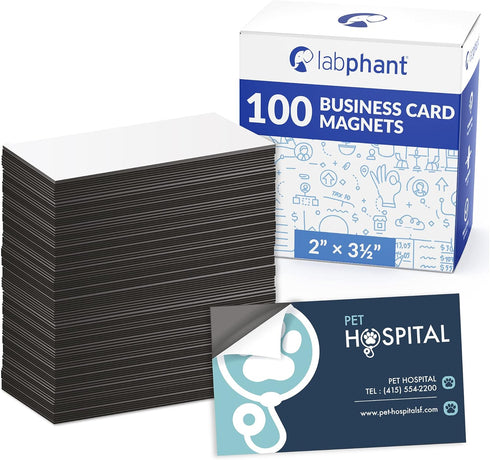 Business Card Magnets Pack of 100, Customize with Peel and Stick Adhesive for Personalized Magnetic Business Cards