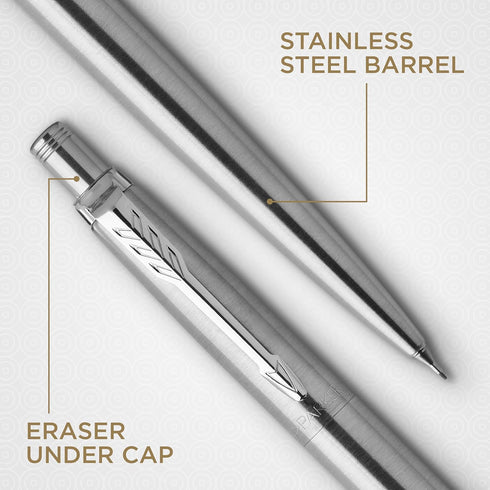 Parker Jotter Duo Gift Set, Stainless Steel Ballpoint Pen & Mechanical Pencil (0.5mm), Quality Blue Ink Refill