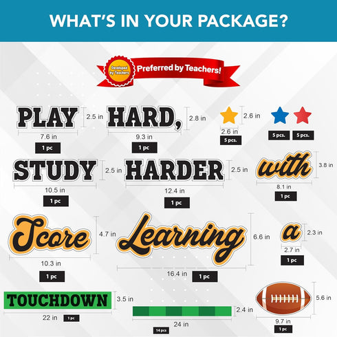 Decorably 80Pcs Football Bulletin Board Decorations Set - Small Football Cutouts for Classroom Decor