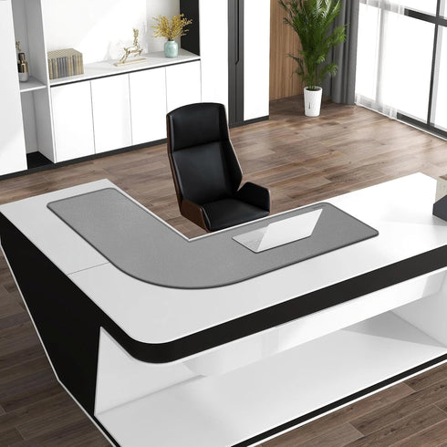Pad,35.5x43.3x13 inches CENNBIE Dual Sided L Shaped Desk Corner Leather Desk Pad,l Shaped Desk Gaming mat,Waterproof l