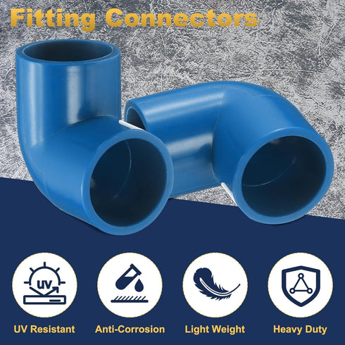 4pcs 1.5" 90 Elbow 2-Way 90 Elbow uxcell Degree Pipe Fittings, Furniture Construction Grade Degree PVC Corner Adapter