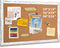White Cork Board Bulletin Board, 24" x 18" Wooden Framed, Decorative Hanging Pin Board for Office Home School