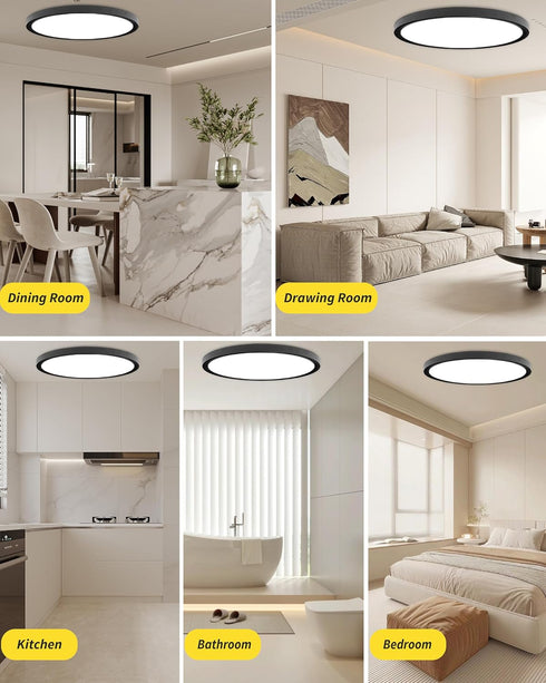 Bright Future Lighting 1Pack 16 Inch Dimmable Panel,32W 3840LM,2700K-6000K Remote Control LED Flush Mount Ceiling Light