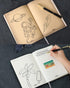 Vintage Map Embossed Leather Notebook – Travel Journal, Daily Notepad, Antique Handmade, Lined Hardcover, A5