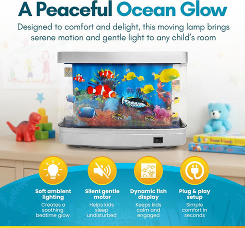 Linda's Essentials Fake Fish Tank Frutiger Aero Fish Lamp - Fake Aquarium Decorative Lamp, Artificial Fish Tank