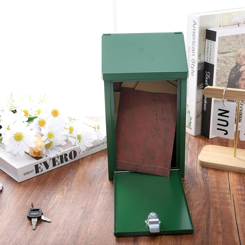Metal Donation Box, Locking Suggestion Box with Slot and Key, Waterproof Charity Collection Box, Secure Drop Box for