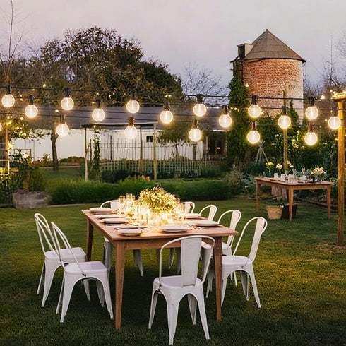 25FT, 12+1 G40 Bulbs, Outdoor String Lights Waterproof Patio Lights with Shatterproof Connectable Hanging Outdoor