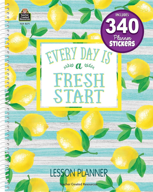 Teacher Created Resources Lemon Zest Lesson Planner, 8.5 inches x 11 inches for Organization