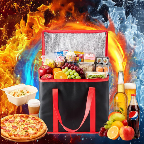 Maxdot 4 Pack Insulated Food Delivery Bag and Portable Drink Carrier with Handle Cup Caddy Portable Storage Bag Hot