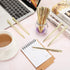 Zonon Gold Metal Slim Ballpoint Pens Bulk, Retractable Metallic Black Ink 1 mm Medium Point for Office Supplies (100