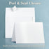 Shimmer 5x7 A7 100 Pack White Blank Cards and Envelopes, Goefun Pearl White Folded Cardstock and Envelopes Self Seal
