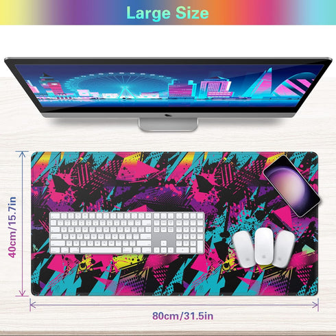 Canjoy Gaming Mouse Pad, Extended XXL 31.5x15.7inch Large Computer Keyboard Mat with Non-Slip Base and Stitched Edge