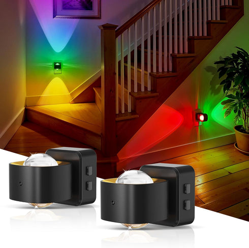 L LOHAS LED Night Light Projector, 2 Pack Color Changing Night Light