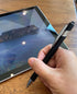 Lenden Pack of 5 Rubberized Comfort Soft Touch 2 in 1 Ballpoint Pen, Capacitive Stylus Tip, Premium Metal Medium Point,