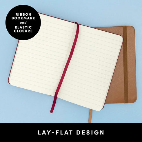 PAPERAGE Lined Pocket Journal Notebook, 2 Pack, Black, 160 Pages, Small 3.6 x 5.6 inches, Hardcover