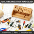 ValuXpro Bamboo Screwdriver Organizer - Tool Storage Organizer Workbench Desktop Rack - Hand Piler Tools Storage Holder
