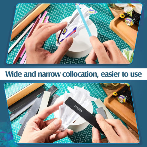 70 Pcs Sanding Sticks Polishing Sticks, Fine Sanding Twig Coded Abrasive for Plastic Models and Wood Sanding Tools