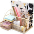 Exerz Golden Desk Organizer, Office Desk Accessories Supplies with Drawer for Pencil and Pen Storage