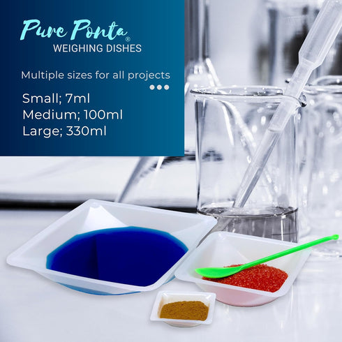 Medium Weigh Boats - 125 Pack, 100ml Plastic Disposable Trays for Scale, Anti-Static Lab Dish Container for Powder