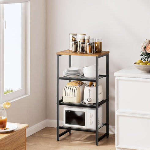 Printer Stand Holder 4 Tier - Heavy Duty Metal Shelving Unit for Office Organizer, Industrial Printer Side Table with