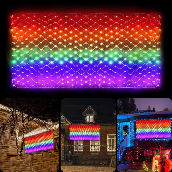 LGBTQ Pride Flag Outdoor 6.6 x 3.3 Foot, 8 Modes Rainbow String