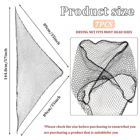 OWMOSYX 7 Setting Setting Piece Triangle Hair Net for Rollers Women Mesh Hair Net for Salon Home Sleep Styling Curl