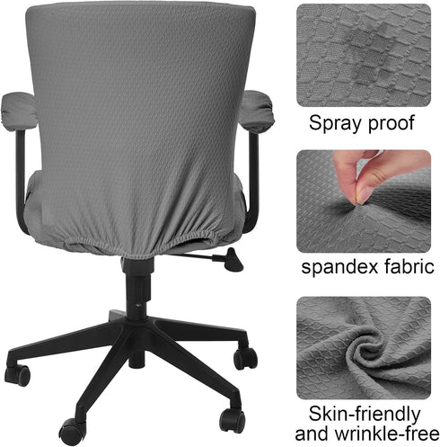 4 Set Tallew Pieces Office Chair Covers Computer Universal Protective Stretchable Chair Seat Covers Desk Armrest