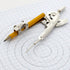 Set Inch 1-Pack BAZIC Products Geometry Math Compass w/Scale-Arm, Nickel Plated Metal Ball & HB Wood Pencil