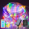 ICRGB Trampoline Lights, 66FT 200LED 1800mAh Solar Rope Lights Outdoor, IP67 Waterproof,
