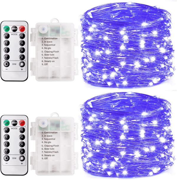 Smacen 2 Pack 32.8 Ft 100 Led Black Light Fairy Lights, UV fairy