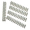 (5 Pack) 12 Position / 24 Contact Terminal Block Barrier Strip, Dual Row with Screw Connector 30 Amp