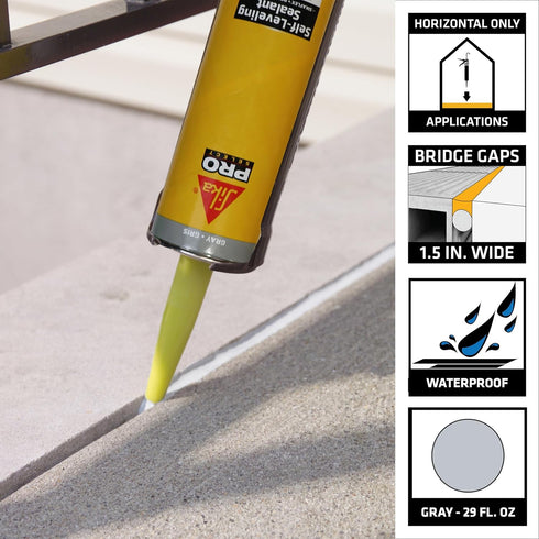 Sikaflex Self Leveling Sealant, Gray Polyurethane, 29 fl. oz Cartridge for Sealing Horizontal Expansion Joints