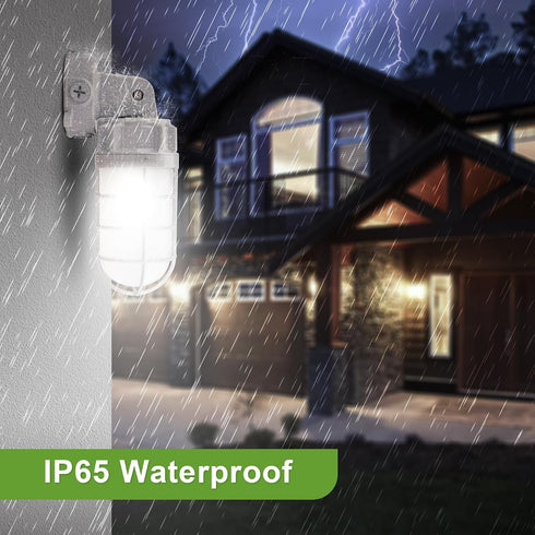 21W, 5000K, IP65 LED Vapor Tight Jelly Jar Light Wall/Ceiling Mount Vapor-Proof LED, Wet Rated Security Cage Light