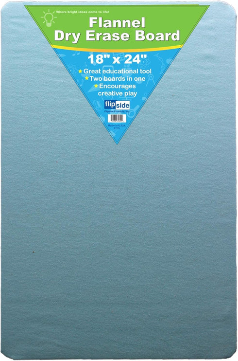 Flipside Products 18" x 24" Two-Sided Dry Erase/Flannel Board for Kids' Creative Play