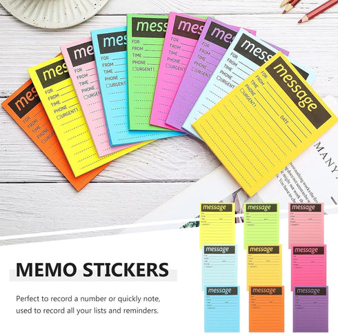 SEWACC Sticky Phone Message Pad - 9 Books Adhesive Message Notepads for Work Call Office Supplies
