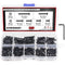 DYWISHKEY 360 Pieces M3 Hex Button Head Cap Bolts Screws Nuts Kit, 10.9 Grade Alloy Steel with Hex Wrench