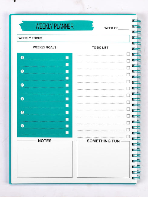 UtyTrees Undated Weekly Planner, A5 To Do List Notebook with 52 Weeks Planning, 5.2"X 7.5", Green